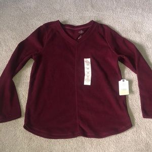 St.‎ John’s Bay Long v- Neck Fleece Sweatshirt Women’s XS New